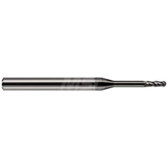 Ball End Mill: 0.125″ Dia, 0.375″ LOC, 4 Flute, Solid Carbide 2″ OAL, 1/8″ Shank Dia, 30 ° Helix, Amorphous Diamond Coated, Single End