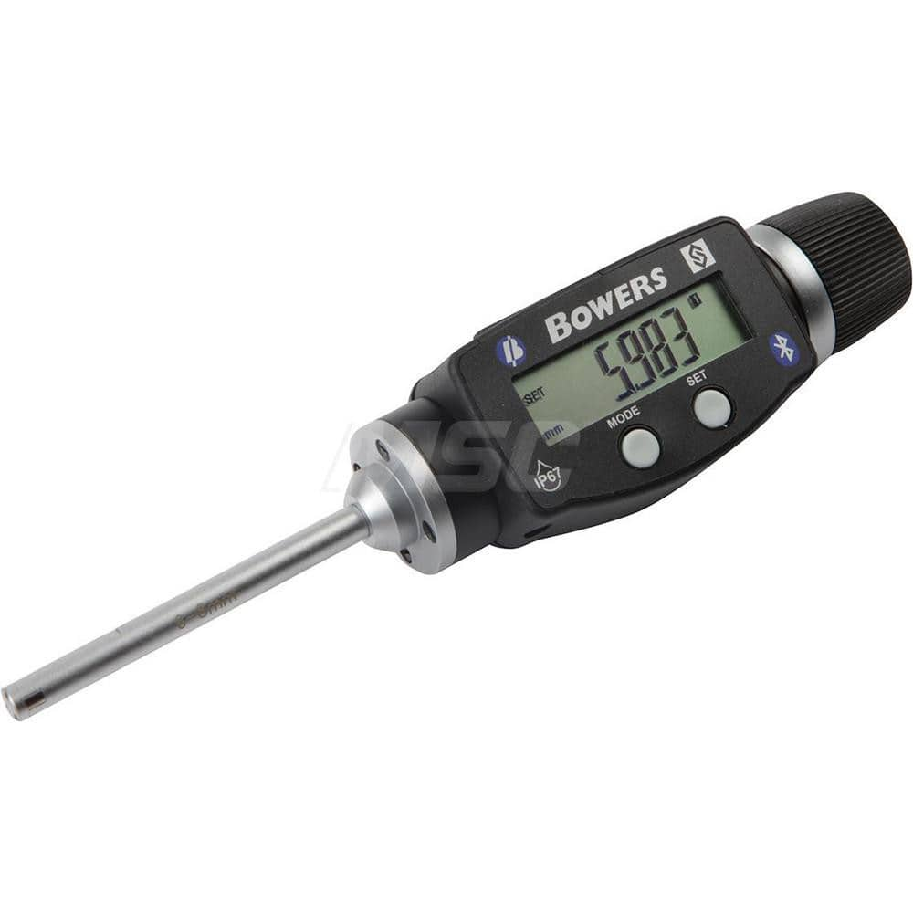 Electronic Bore Gages; Maximum Measurement: 0.31; Minimum Measurement (Decimal Inch): 0; Accuracy: 0.00015″; Pistol Grip: No; Gage Depth (Inch): 2.280″; Material: Hardened Steel; Batteries Included: Yes; Number Of Batteries: 1; Battery Size: 3V; Battery C