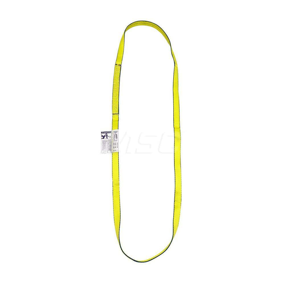 Endless Sling: 1″ Wide, 8' Long, 3,200 lb Vertical, 2,500 lb Choker, 6,400 lb Basket, Polyester Yellow