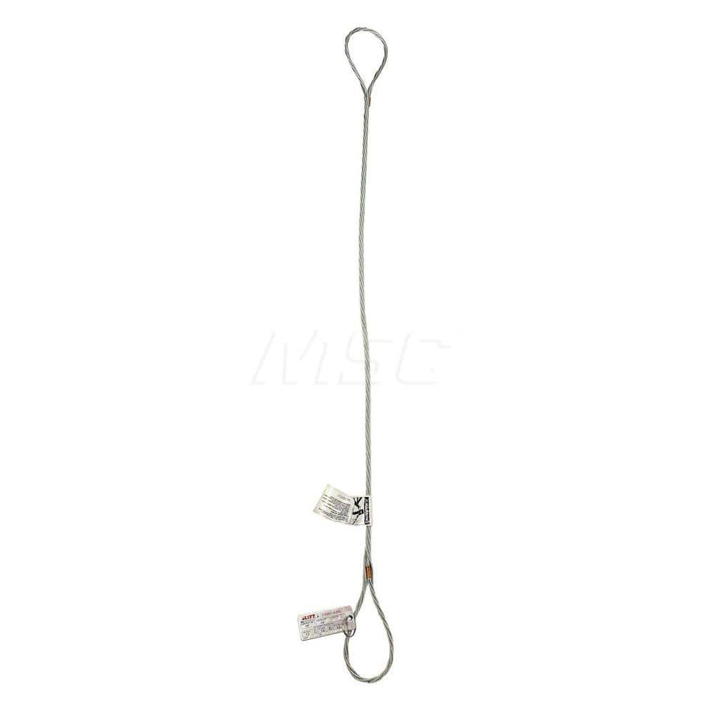 Eye & Eye Sling: 6' Long, 1.2 Ton Vertical Standard Eye, Silver