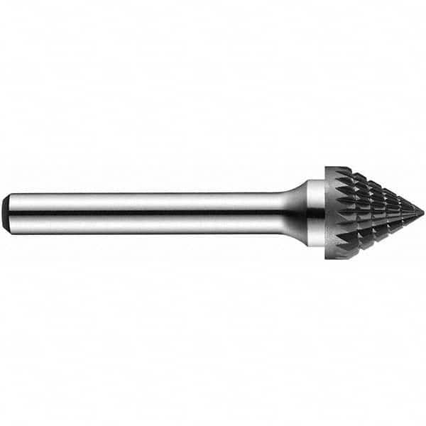 Precision Twist Drill - 3/8" Cut Diam, 1/4" Shank Diam, Carbide Double Cut 60° Angle Burr - Caliber Tooling