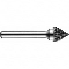 Precision Twist Drill - 3/8" Cut Diam, 1/4" Shank Diam, Carbide Double Cut 60° Angle Burr - Caliber Tooling