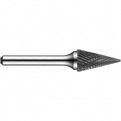 Precision Twist Drill - 1/4" Cut Diam, 1/4" Shank Diam, Carbide Double Cut Cone Burr - Caliber Tooling