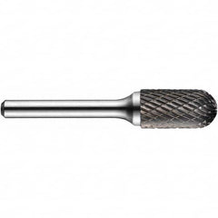 Precision Twist Drill - 1/4" Cut Diam, 1/4" Shank Diam, Carbide Double Cut Cylinder Ball End Burr - Caliber Tooling