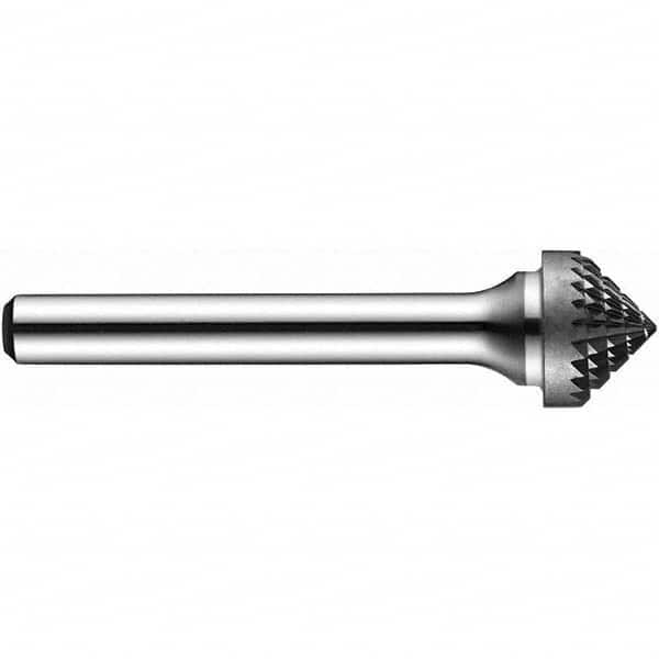 Precision Twist Drill - 5/8" Cut Diam, 1/4" Shank Diam, Carbide Double Cut 90° Angle Burr - Caliber Tooling