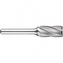 Precision Twist Drill - 3/8" Cut Diam, 1/4" Shank Diam, Carbide Aluma Cut Cylinder Burr with End Cut - Caliber Tooling