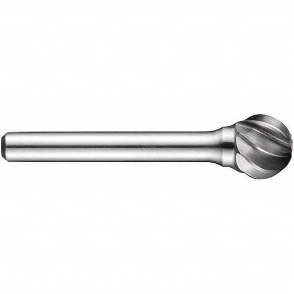 Precision Twist Drill - 3/8" Cut Diam, 1/4" Shank Diam, Carbide Aluma Cut Ball Burr - Caliber Tooling