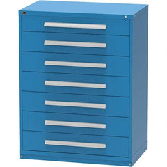 Vidmar - 7 Drawer, 45 Compartment Bright Blue Steel Modular Storage Cabinet - Caliber Tooling