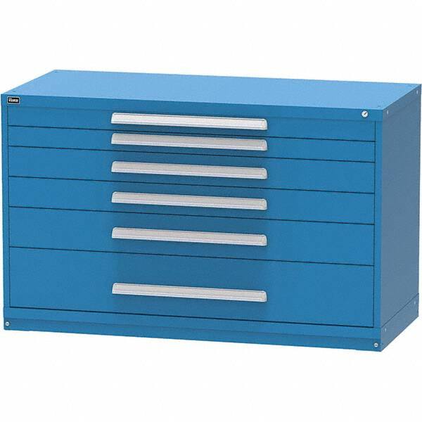 Vidmar - 6 Drawer, 45 Compartment Bright Blue Steel Modular Storage Cabinet - Caliber Tooling