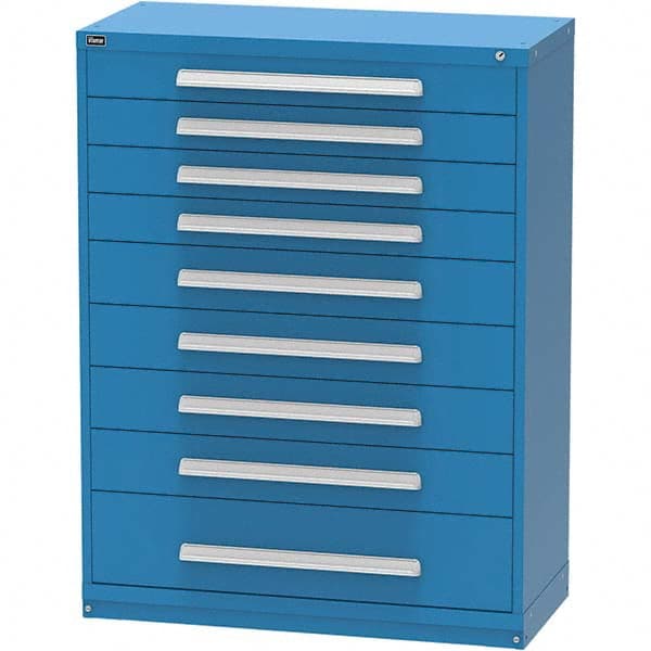 Vidmar - 9 Drawer, 45 Compartment Bright Blue Steel Modular Storage Cabinet - Caliber Tooling