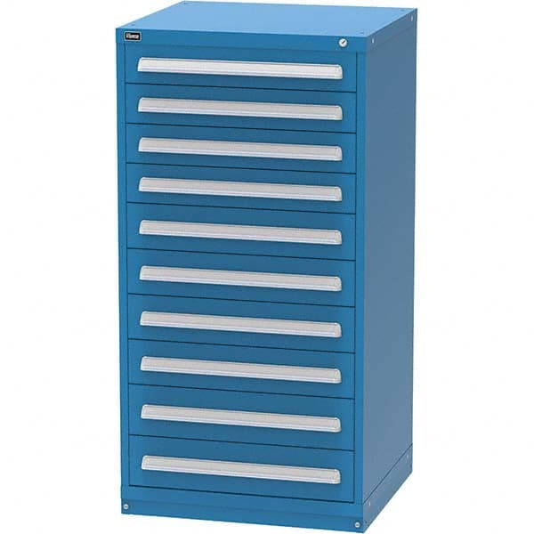 Vidmar - 10 Drawer, 124 Compartment Bright Blue Steel Modular Storage Cabinet - Caliber Tooling