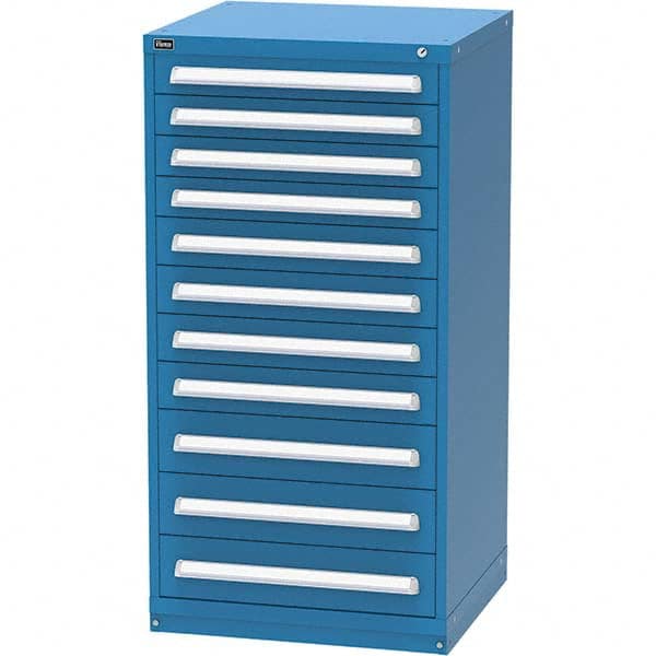 Vidmar - 11 Drawer, 124 Compartment Bright Blue Steel Modular Storage Cabinet - Caliber Tooling