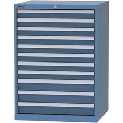 LISTA - 11 Drawer, 45 Compartment Bright Blue Steel Modular Storage Cabinet - Caliber Tooling