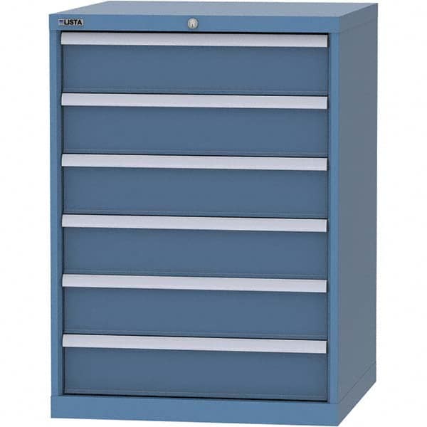 LISTA - 6 Drawer, 45 Compartment Bright Blue Steel Modular Storage Cabinet - Caliber Tooling