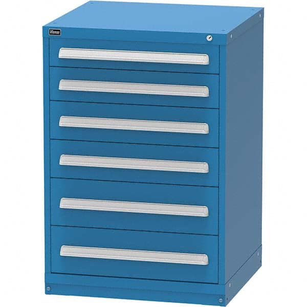 Vidmar - 6 Drawer, 344 Compartment Bright Blue Steel Modular Storage Cabinet - Caliber Tooling