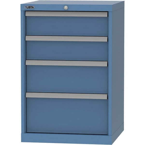 LISTA - 4 Drawer, 84 Compartment Bright Blue Steel Modular Storage Cabinet - Caliber Tooling