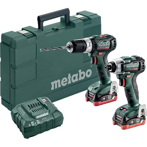 Metabo - Cordless Tool Combination Kits Voltage: 12 Tools: 1/4" Hex Compact Brushless Impact Driver; Compact Brushless Hammer Drill/Driver - Caliber Tooling