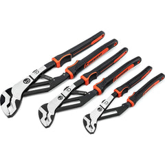 Crescent - Plier Sets; Set Type: Assortment ; Number of Pieces: 3.000 ; Container Type: Carded ; Contents: 8", 10", and 12" Tongue and Groove Pliers ; Additional Information: Polished Finish ; Handle Material: Dual Material - Exact Industrial Supply