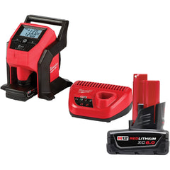 Milwaukee Tool - Tire Inflators; Tool Type: Automatic Inflator Tool ; Power Source: 12 Volt ; Maximum Working Pressure (psi): 120.000 ; Features: Anti-Vibration Feet; Auto Shut-Off; Compact; Impact Resistant; Portable; Weather Resistant; Includes 12V Lit - Exact Industrial Supply
