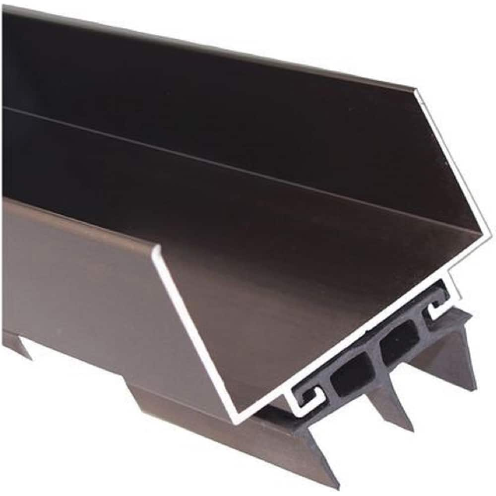 Pemko - Sweeps & Seals; Type: Notched U Shape Door Shoe ; Width (Inch): 1-3/4 ; Finish/Coating: Dark Bronze Anodized Aluminum ; Material: 6063-T6 Aluminum Alloy and Temper Retainer ; Back Strip Brush Width (Inch): 2 ; Bristle Length (Inch): 0.5000 - Exact Industrial Supply