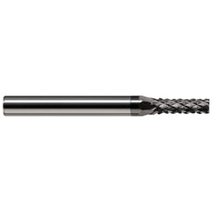 Harvey Tool - 1/8" Diam, 3/8" LOC, 1/8" Shank Diam, 8-Flute Burr-End Diamond-Pattern Router Bit - Exact Industrial Supply