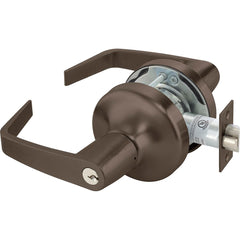 Yale - Lever Locksets; Door Thickness: 1-3/4 (Inch); Door Thickness: 1-3/4 ; Back Set: 2-3/4 (Inch); For Use With: Classroom or Utility Room Doors ; Finish/Coating: Oxidized Satin Dark Bronze (10B) ; Cylinder Type: 6 Pin Para Keyway - Exact Industrial Supply