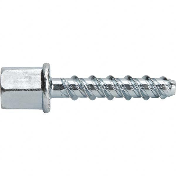 Threaded Rod Anchors; Mount Type: Vertical (End Drilled); For Material Type: Concrete; For Rod Size (Inch): 3/8; Material: Steel; Ultimate Pullout: 2595.0 lb; Finish/Coating: Zinc-Plated; Ultimate Pullout (Lb.): 2595.00; Diameter (Inch): 3/8; Head Type: H