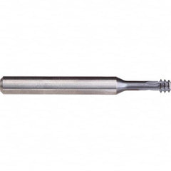 Helical Flute Thread Mill: #2-56, Internal, 3 Flute, Solid Carbide 56 TPI, 0.065″ Cut Dia, 0.215″ LOC, 2.992″ OAL, TiAlN-T46 Coated