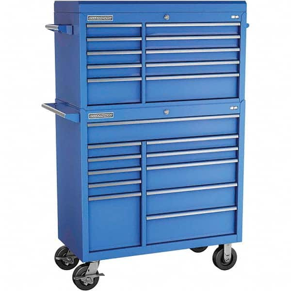 Champion Tool Storage - Tool Storage Combos & Systems Type: Top Chest/Roller Cabinet Combo with Maintenance Cart Drawers Range: 16 Drawers or More - Caliber Tooling