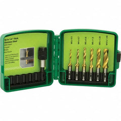 Greenlee - Combination Drill & Tap Sets Minimum Thread Size (mm): M3.5x0.60 Minimum Thread Size (Inch): #6-32 - Caliber Tooling