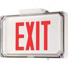 Hubbell Lighting - Illuminated Exit Signs Number of Faces: 2 Letter Color: Red - Caliber Tooling