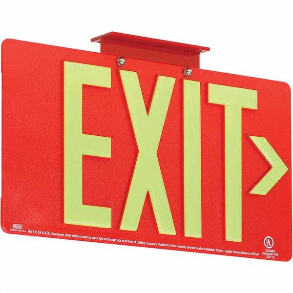 Hubbell Lighting - Illuminated Exit Signs Number of Faces: 1 Letter Color: Photoluminescent - Caliber Tooling