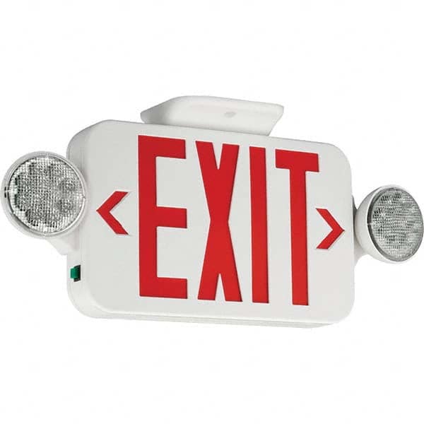 Hubbell Lighting - Combination Exit Signs Mounting Type: Ceiling Mount; Wall Mount Number of Faces: 1 - Caliber Tooling