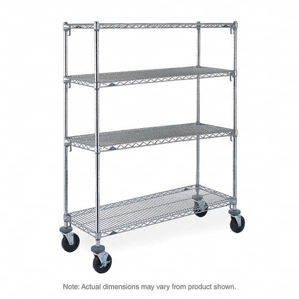 Metro - 900 Lb Capacity 4 Shelf Mobile Wire Shelving Unit - Add-On Unit - Caliber Tooling