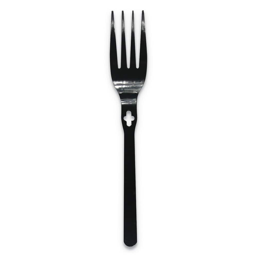 WeGo - Paper & Plastic Cups, Plates, Bowls & Utensils; Breakroom Accessory Type: Fork ; Breakroom Accessory Description: Utensils-Disposable Fork ; Color: Black - Exact Industrial Supply