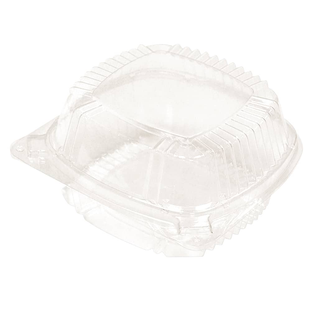 Pactiv - Food Containers; Type: Container ; Shape: Square ; Volume Range: Smaller than 64 oz. ; Height (Decimal Inch): 3.000000 ; Diameter/Width (Decimal Inch): 5.2500 ; Length (Decimal Inch): 5.2500 - Exact Industrial Supply