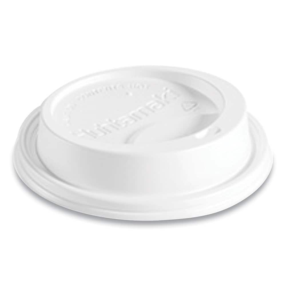 Huhtamaki - Paper & Plastic Cups, Plates, Bowls & Utensils; Breakroom Accessory Type: Hot Cup Lid ; Breakroom Accessory Description: Cup Lids-Hot Cup Dome ; Color: White - Exact Industrial Supply