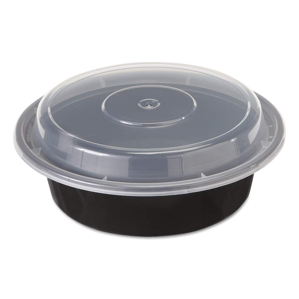 Pactiv - Food Containers; Type: Takeout Container ; Shape: Round ; Volume Range: Smaller than 64 oz. ; Height (Decimal Inch): 2.000000 ; Diameter/Width (Decimal Inch): 6.0000 ; Length (Decimal Inch): 6.0000 - Exact Industrial Supply