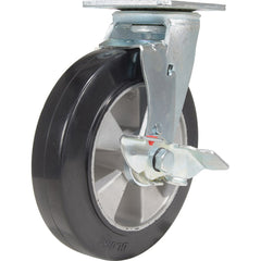 Vestil - Standard Casters; Mount: With Holes ; Style: Swivel w/Brake ; Wheel Diameter: 8 (Inch); Wheel Width: 2 (Inch); Overall Height (Inch): 9-1/2 ; Load Capacity (Lb.): 881.000 - Exact Industrial Supply