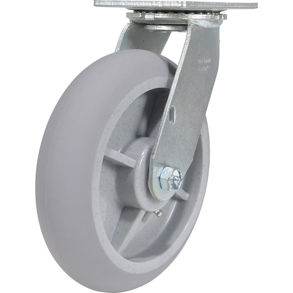 Vestil - Standard Casters; Mount: With Holes ; Style: Swivel ; Wheel Diameter: 8 (Inch); Wheel Width: 2 (Inch); Overall Height (Inch): 9-1/2 ; Load Capacity (Lb.): 675.000 - Exact Industrial Supply