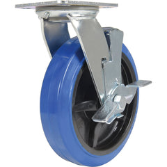 Vestil - Standard Casters; Mount: With Holes ; Style: Swivel w/Brake ; Wheel Diameter: 8 (Inch); Wheel Width: 2 (Inch); Overall Height (Inch): 9-1/2 ; Load Capacity (Lb.): 770.000 - Exact Industrial Supply