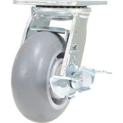 Vestil - Standard Casters; Mount: With Holes ; Style: Swivel w/Brake ; Wheel Diameter: 5 (Inch); Wheel Width: 2 (Inch); Overall Height (Inch): 6-1/2 ; Load Capacity (Lb.): 551.000 - Exact Industrial Supply