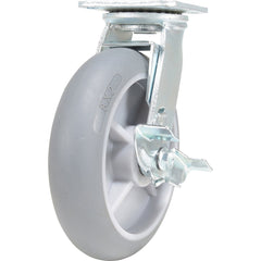 Vestil - Standard Casters; Mount: With Holes ; Style: Swivel w/Brake ; Wheel Diameter: 8 (Inch); Wheel Width: 2 (Inch); Overall Height (Inch): 9-1/2 ; Load Capacity (Lb.): 705.000 - Exact Industrial Supply