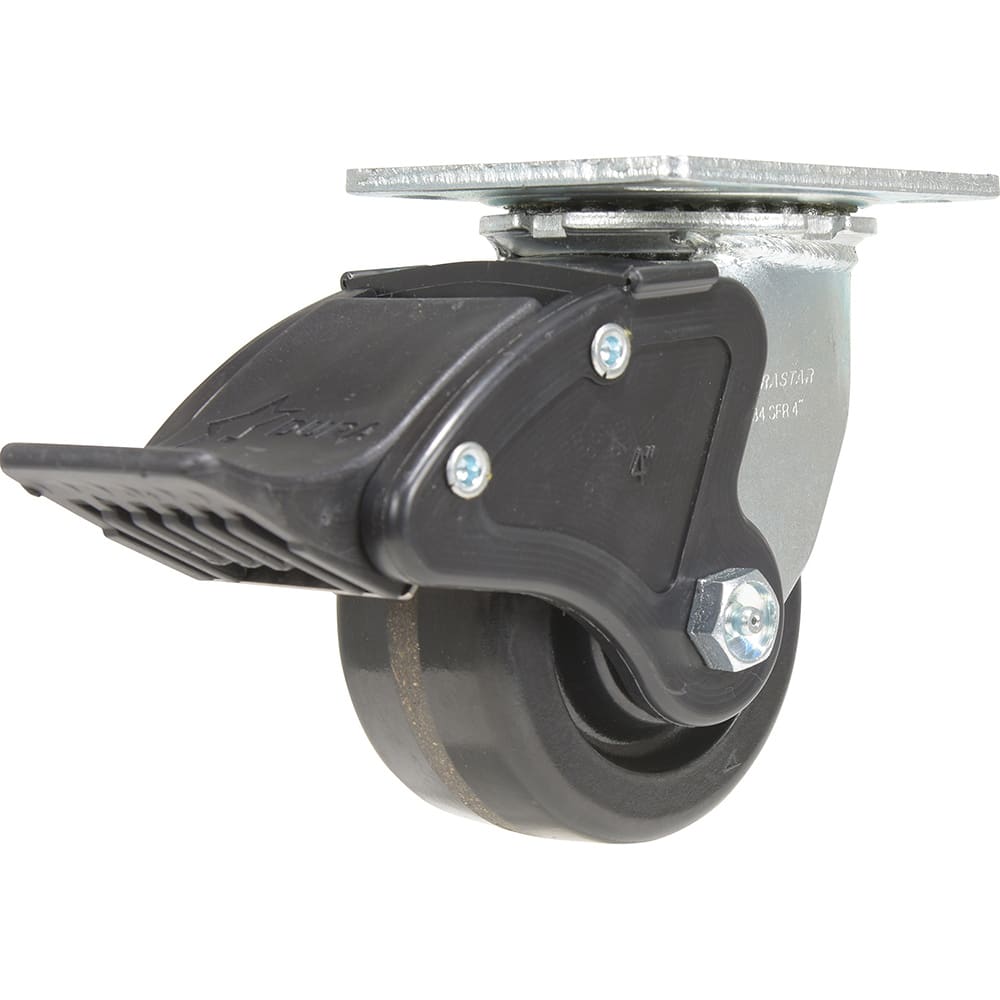 Vestil - Standard Casters; Mount: With Holes ; Style: Swivel w/Total Brake ; Wheel Diameter: 4 (Inch); Wheel Width: 2 (Inch); Overall Height (Inch): 5-1/2 ; Load Capacity (Lb.): 800.000 - Exact Industrial Supply