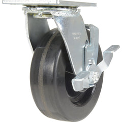 Vestil - Standard Casters; Mount: With Holes ; Style: Swivel w/Brake ; Wheel Diameter: 6 (Inch); Wheel Width: 2 (Inch); Overall Height (Inch): 7-1/2 ; Load Capacity (Lb.): 1200.000 - Exact Industrial Supply