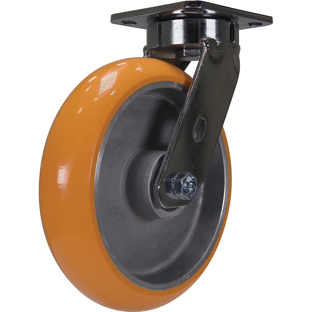 Vestil - Standard Casters; Mount: With Holes ; Style: Swivel ; Wheel Diameter: 8 (Inch); Wheel Width: 2 (Inch); Overall Height (Inch): 9-1/2 ; Load Capacity (Lb.): 2000.000 - Exact Industrial Supply