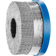 PFERD - Disc Brushes; Outside Diameter (Inch): 4 ; Grit: 320 ; Abrasive Material: Silicon Carbide ; Brush Type: Crimped ; Connector Type: Arbor ; Arbor Hole Size (Inch): 7/8 - Exact Industrial Supply