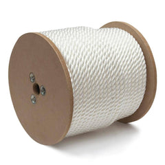 Mibro - Rope; Type: Twisted Rope ; Head/Holder Diameter (Inch): 3/8 ; Material: Nylon ; Load Capacity (Lb.): 280.000 ; Maximum Length: 400.00 ; Color: White - Exact Industrial Supply