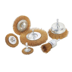 Mibro - Power Brush Sets; Brush Diameter (mm): 1.5; 2; 2.5; 3 ; Set Includes: 3" Crimped Wire Cup Brush; 3" Knotted Wire Cup Brush; 4" Knotted Wire Wheel Brush; 4" Stringer Bead Knotted Wire Wheel Brush; Wood-Handled Wire Brush; M10x1.25 Wire Brush Conve - Exact Industrial Supply