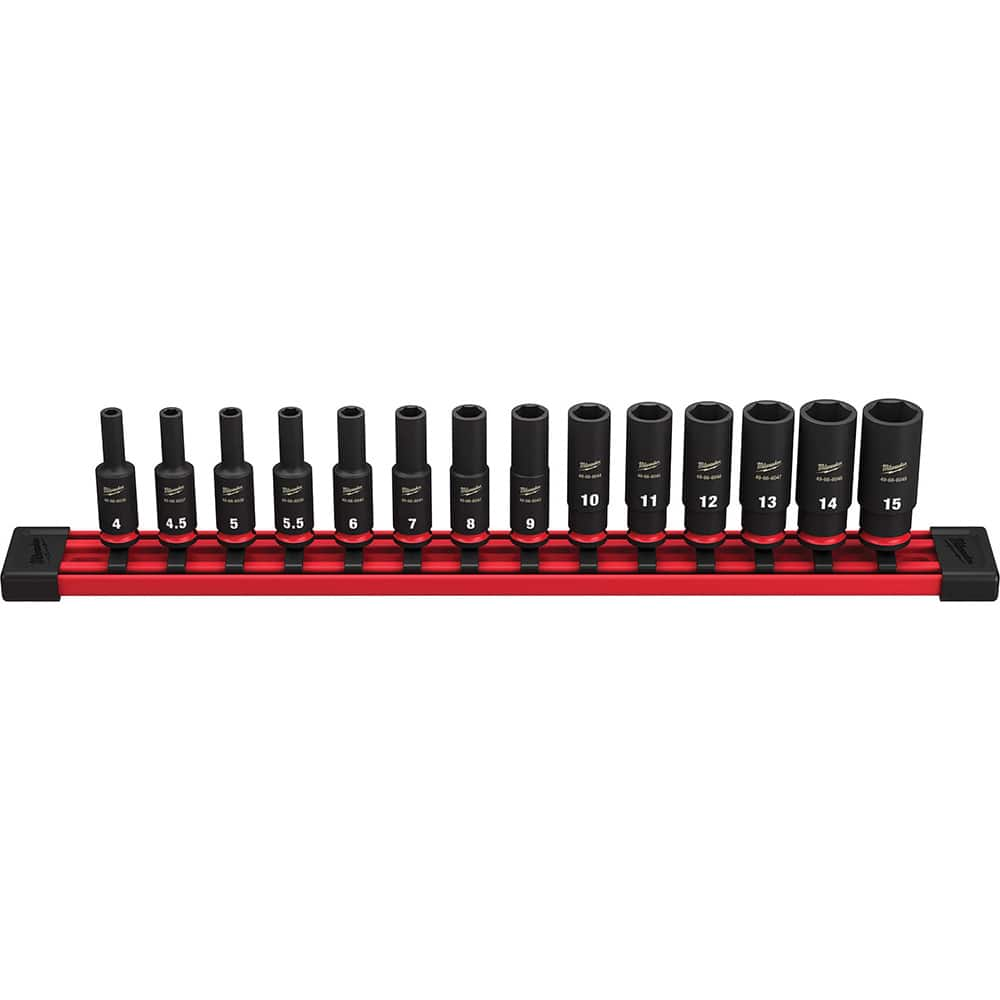 Milwaukee Tool - 14 Pc 1/4" Drive Deep Socket Set - Exact Industrial Supply